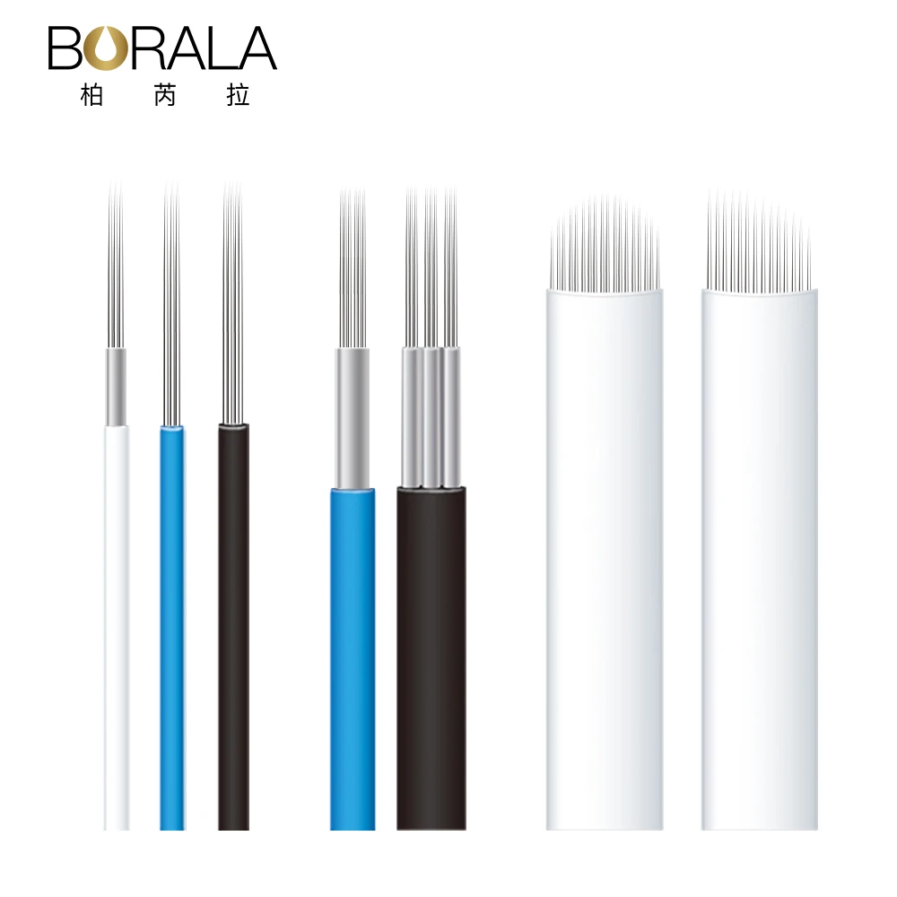 Borala 15Pcs/ Box Tattoo Microblading Needles Permanent Makeup Eyebrow Lips Blade Embroidery Manual Tattoo Pen Tools