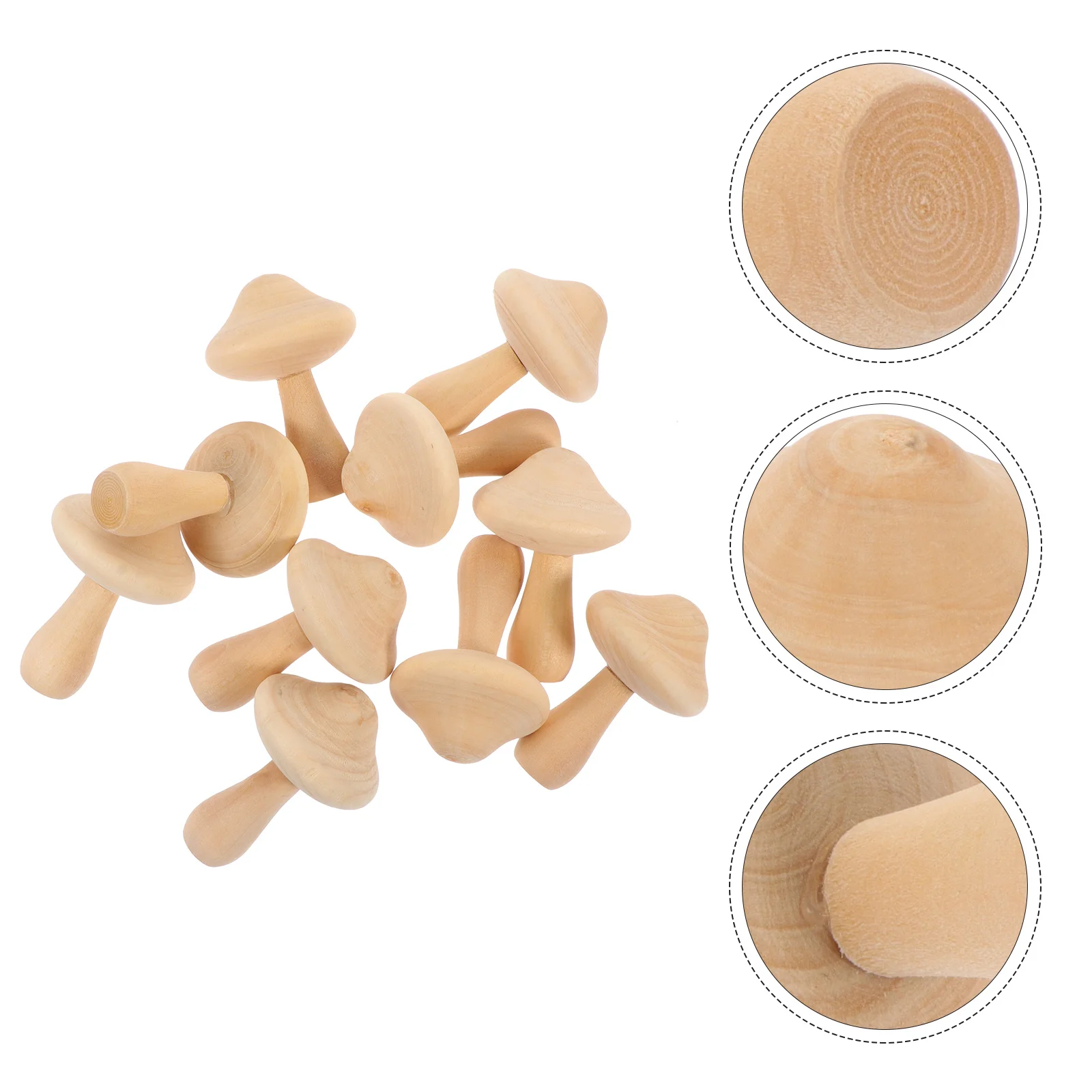 

10pcs Wooden Mushroom Toy Small Mushroom Mushroom Decoration Mushroom Figurine Wooden Mushroom Sculpture Mushroom Model