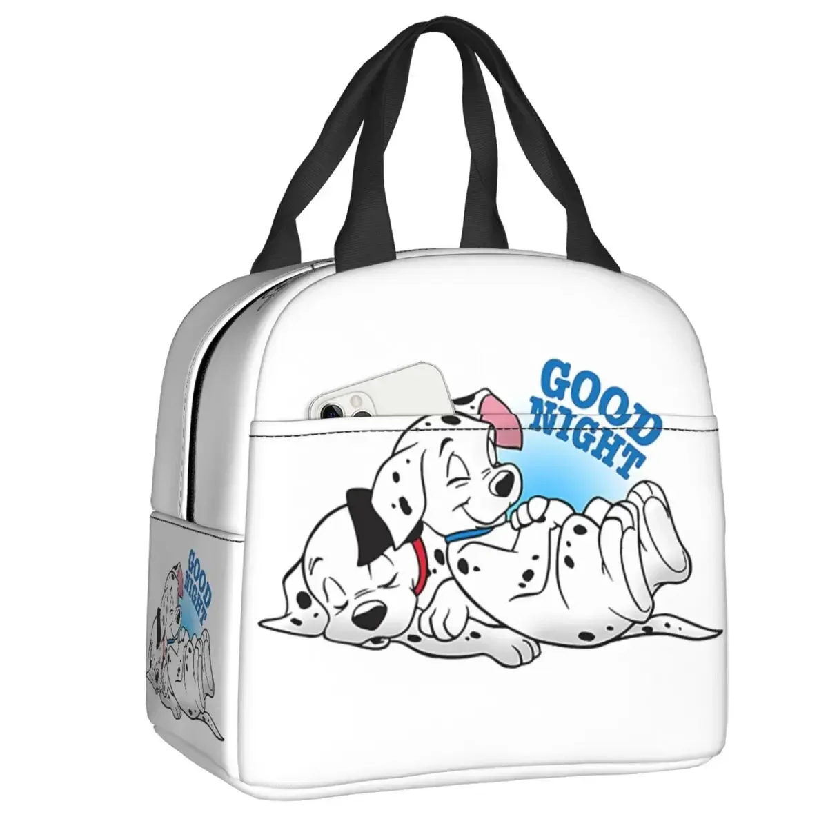 

Ланч-боксы добрый ночной далматинской тематики, Женская герметичная Термосумка с изображением мультяшной собаки, изолированная сумка для ланча для детей и школьников