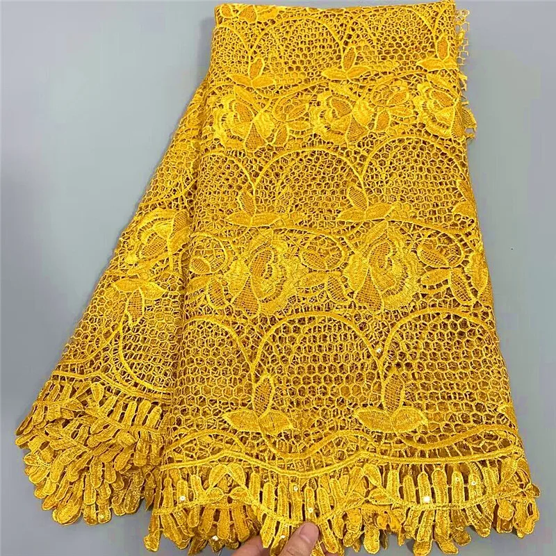 

5 Yard Newest Hot Selling French Lace with Sequins High Quality African Tulle Cord Lace Net Embroidered Lace Fabric 3L120401