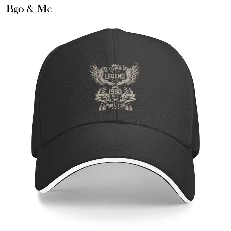 

2023 New Cool Living Legend Since 1980 Aged To Perfection Baseball Cap Men Women Personalized Adjustable Adult Dad Hat Outdoor