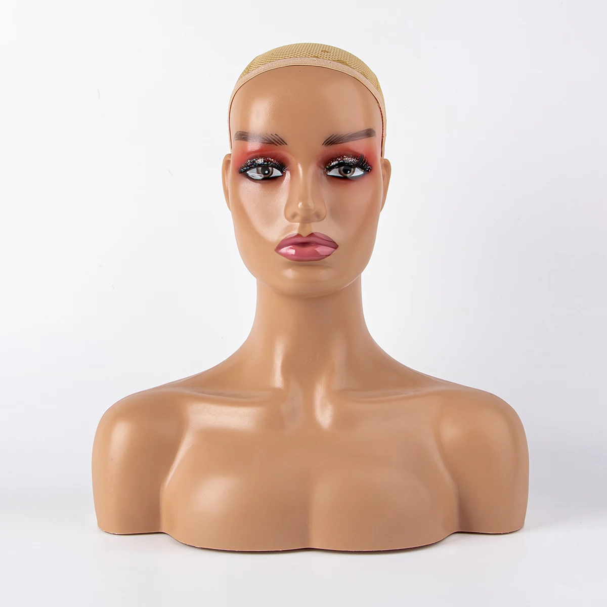 

Mannequin Head With Shoulders Displaying Hats Wigs Accessories Female Model Stand Make Wigs Practice Cosmetology Manikin Doll
