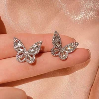 2022 new luxury fashion round dangle drop korean earrings for women big butterfly golden earrings party jewelry beautiful gift