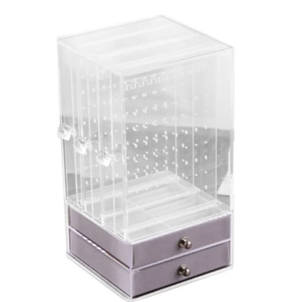Transparent Acrylic Jewelry Show Shelf Necklace Bracelet Earrings Ring Dresser Dust Rack Drawer Ornaments Finishing Storage Box