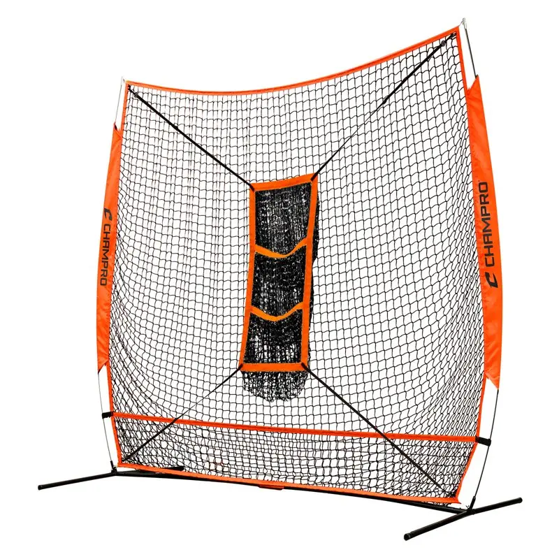 

CHAMPRO MVP Portable Baseball/Softball Training Screen with 3-Pocket Net Attachment, 7'x7'