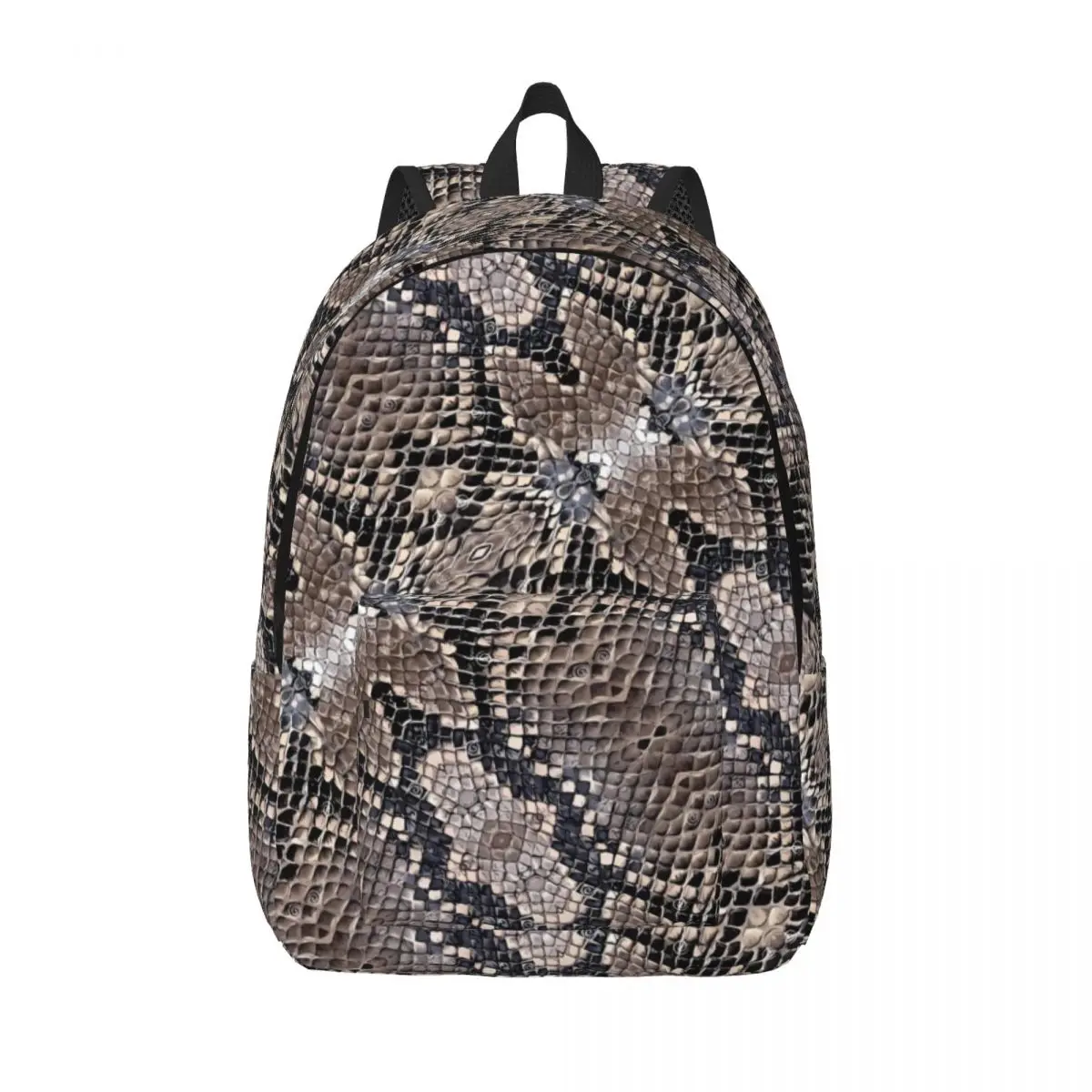 

Snakeskin Print Backpack Boy Greys and Silvers Durable Backpacks Polyester Fashion School Bags Sport Designer Rucksack
