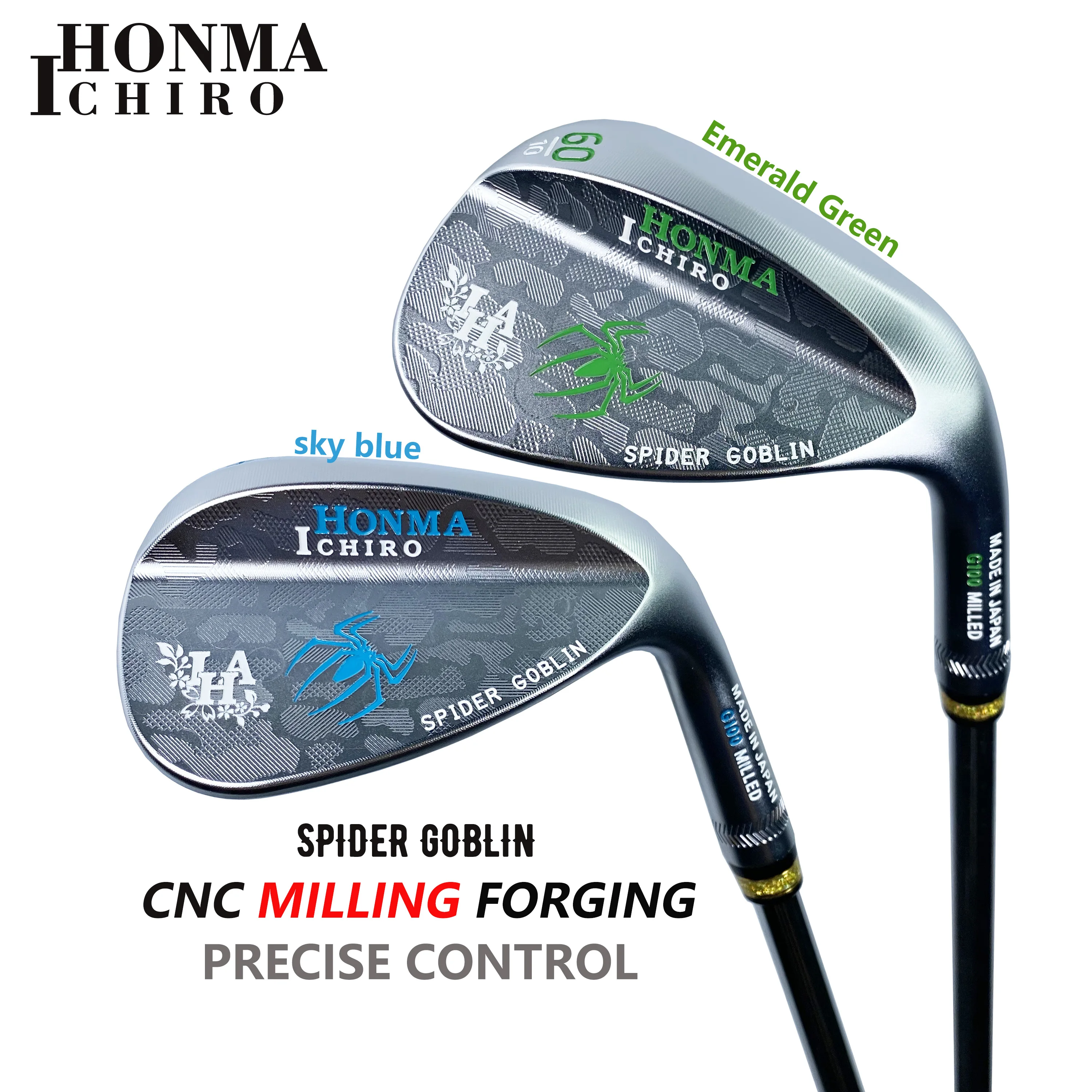 

Ichiro Honma OEM Spider Goblin Golf Wedges Sliver CNC Milling Forging 50.52.54.56.58.60 Degrees Wedges With Shaft Free Shipping