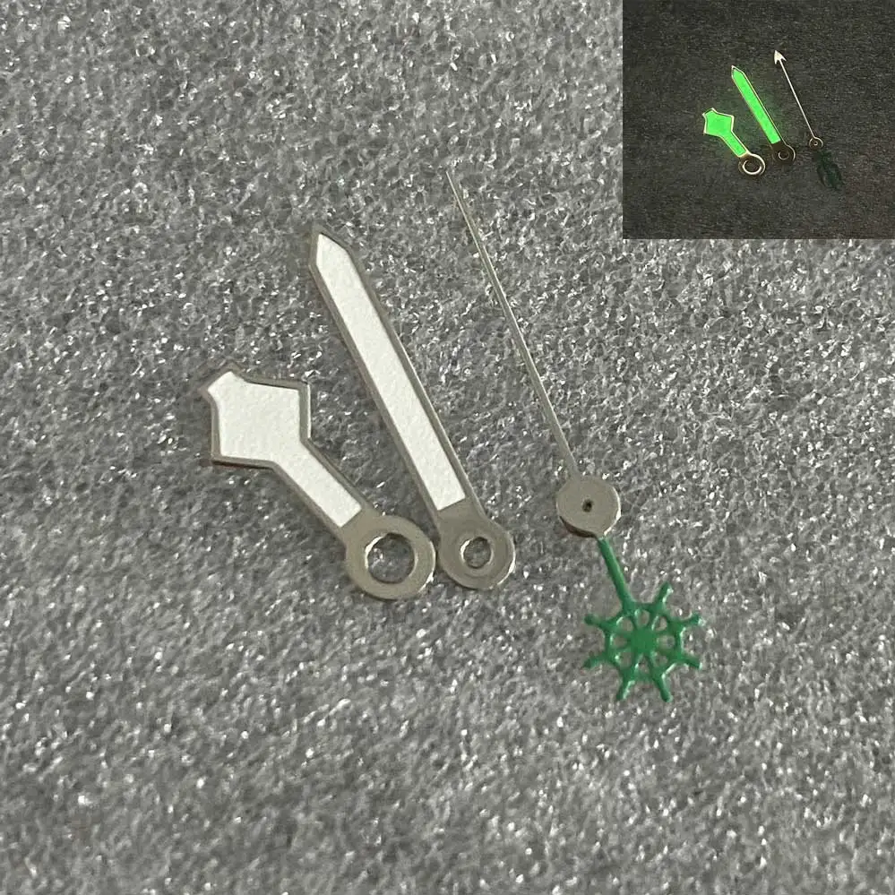 

Watch Hands Silver-edged White Strong Green Luminous Spider Webs Watch Hands Fit NH35 NH36 4R 7S Automatic Movement