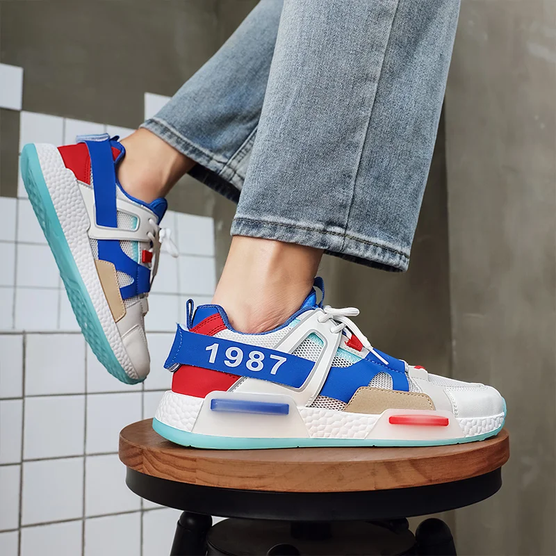 New Summer Fashion Men Running Sneakers Male Athletic Shoes Jogging Walking Zapatos Deportivos Outdoor Breathable Size 39-44