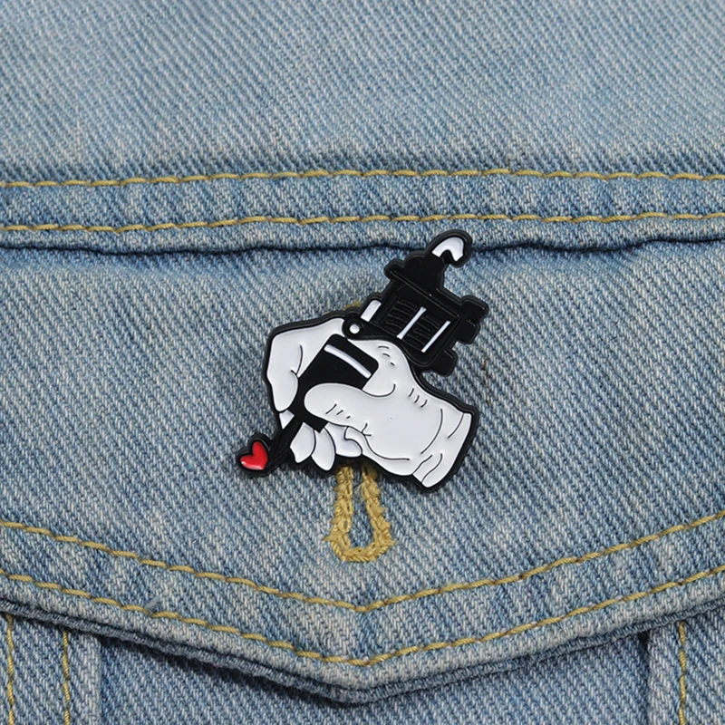 Эмалированные булавки с татуировкой в виде сердца и на заказ креативные