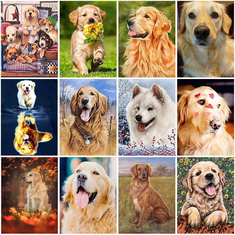

DIY 5D Diamond Painting Dog Diamond Embroidery Mosaic Full Round Drill Animal Cross Stitch Rottweiler Rhinestones Manual Gift