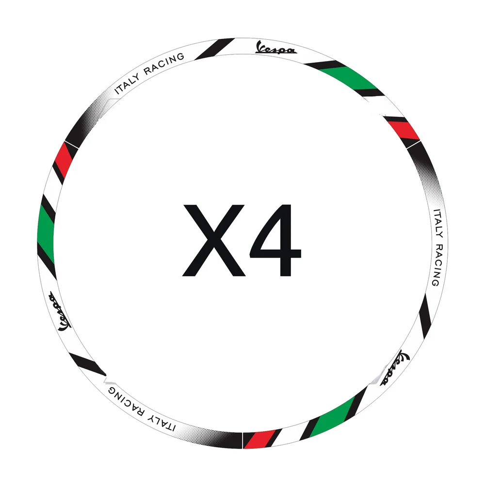 

For Vespa GTS GTV Sprint 12 Inch Rim Motorcycle Wheel Reflective Sticker Kit Case