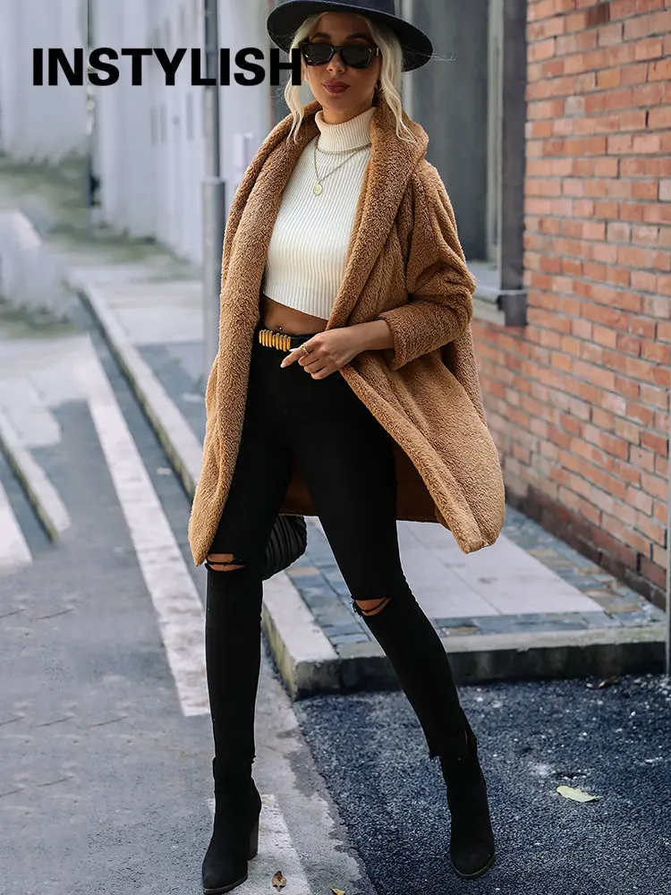 

Women Vintage Plush Cardigan Autumn Winter Vintage Harajuku Streetwear Fleece Coat Elegant Warm Jackets Chic Outwear 2023 New