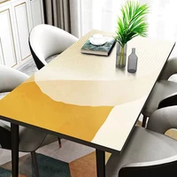 2022 nordic ins fashion leather tablecloth waterproof oil proof ironing and washable pu rectangular tea table cover high grade