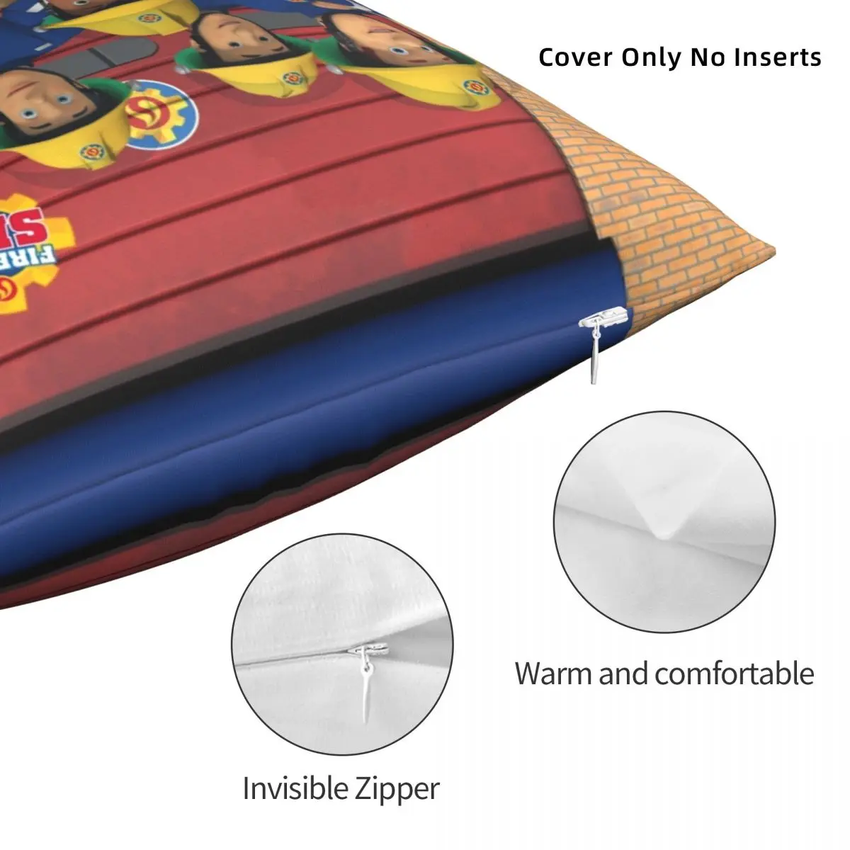 Квадратный чехол Fireman Sam для подушки полиэстеровый льняной бархатный