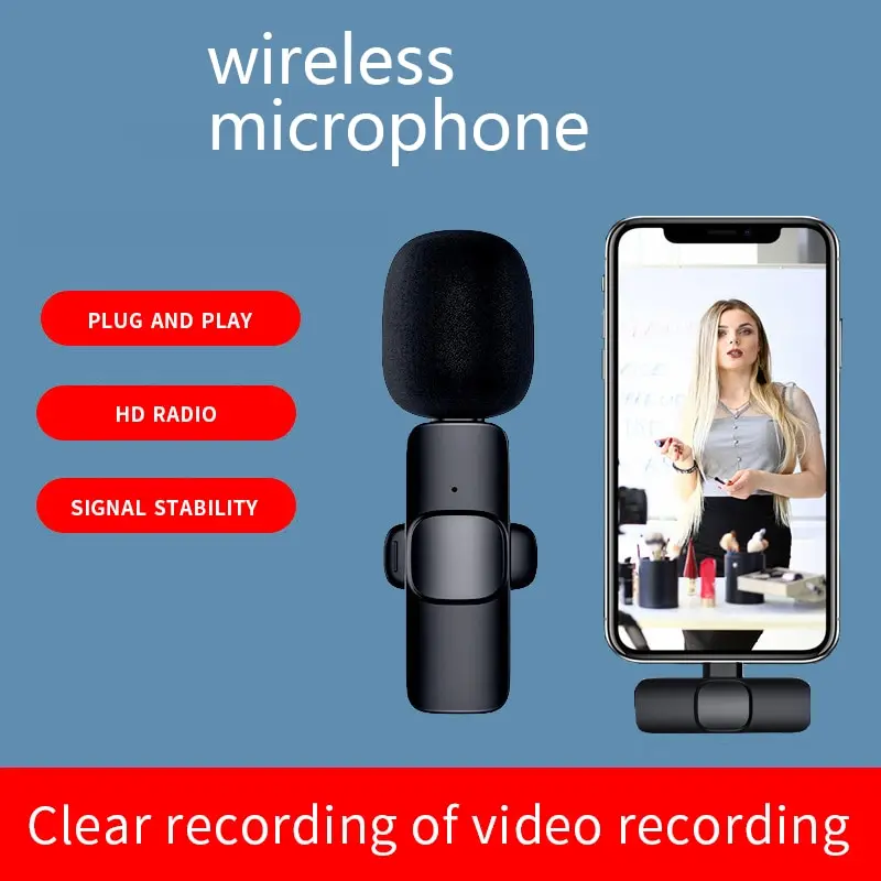 

Wireless Lavalier Microphone Private Model K1 Live Broadcast Microphone with Noise Reduction and Small Microphone