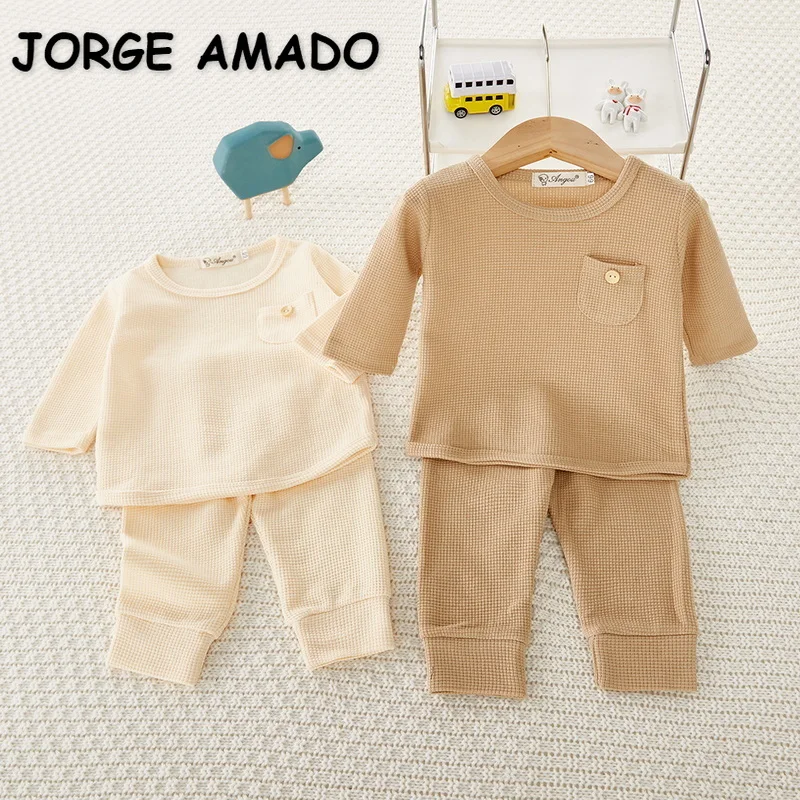 

2 шт./комплект, детский Базовый Топ с длинным рукавом и штаны