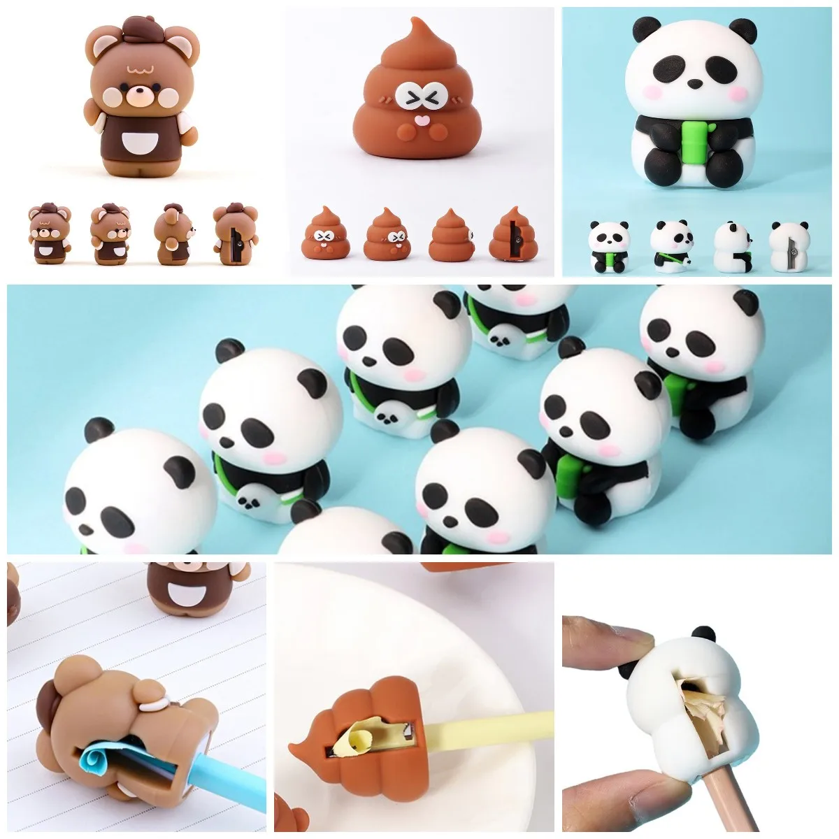 Sharpener Cute Bear Doll Stationery Silicone Manual Pencil Cutter School Office Supplies