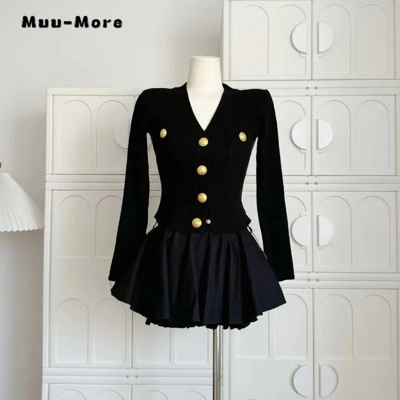 Женский винтажный комплект из двух предметов кардиган с V-образным вырезом и