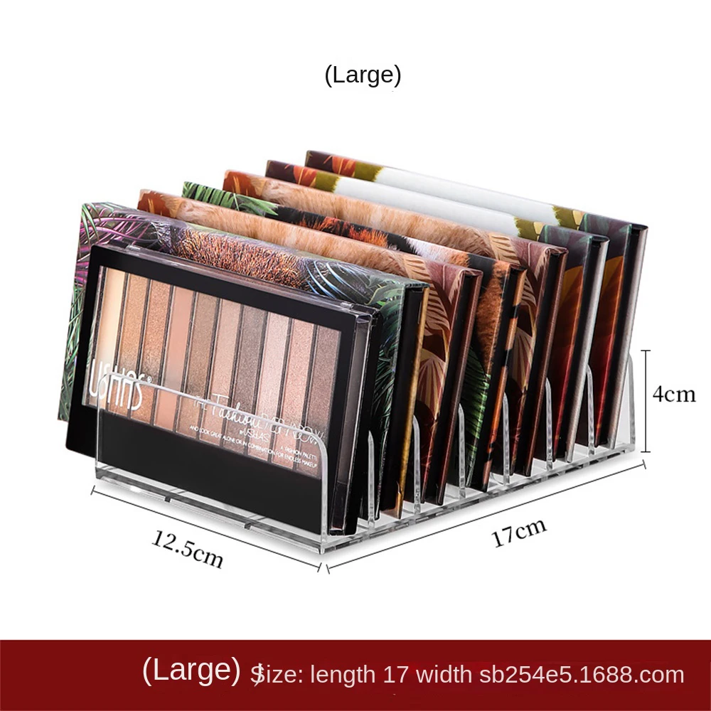Acrylic Transparent Desktopr Cosmetics Shelf 7-compartment Plastic Eye Shadow Tray Storage Box |