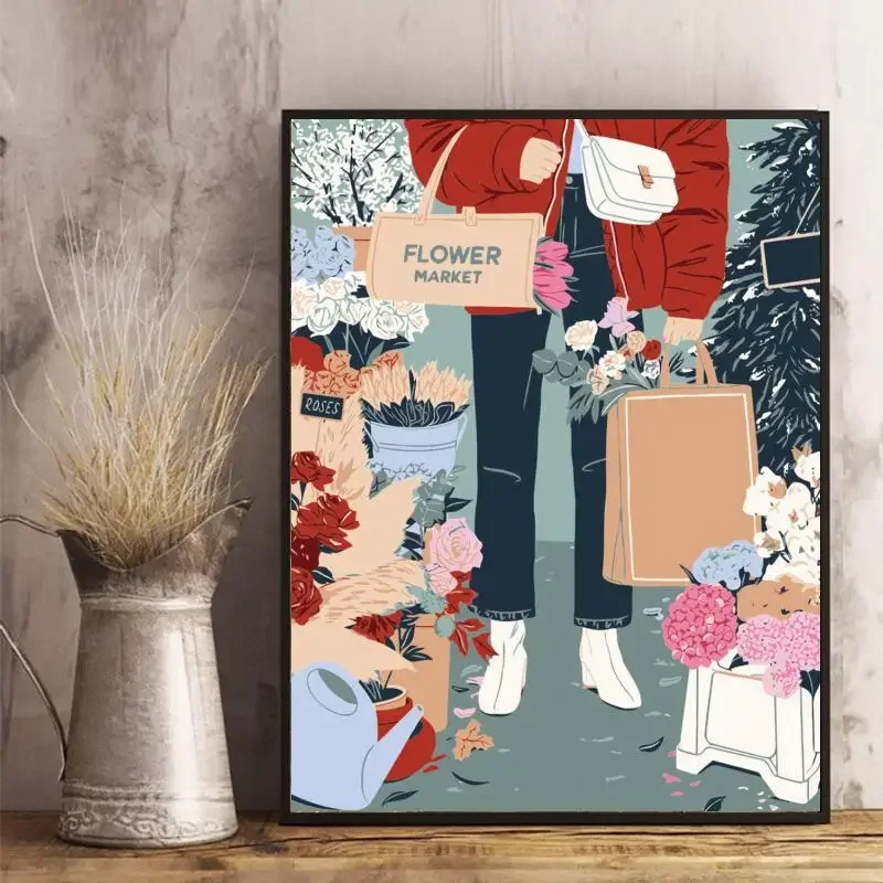 

1591333 Digital oil painting hand-colored digital painting hanging painting plant landscape beautiful decorative painting