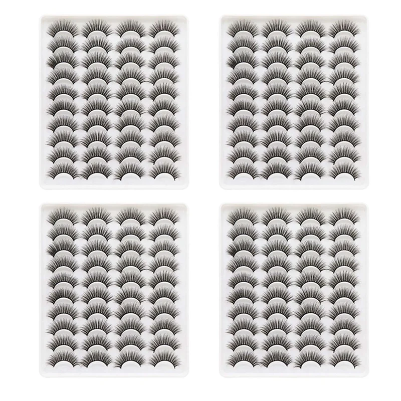 

80 пар 3D ресницы из химического волокна натуральные накладные ресницы драматический объем накладные ресницы Макияж Наращивание ресниц
