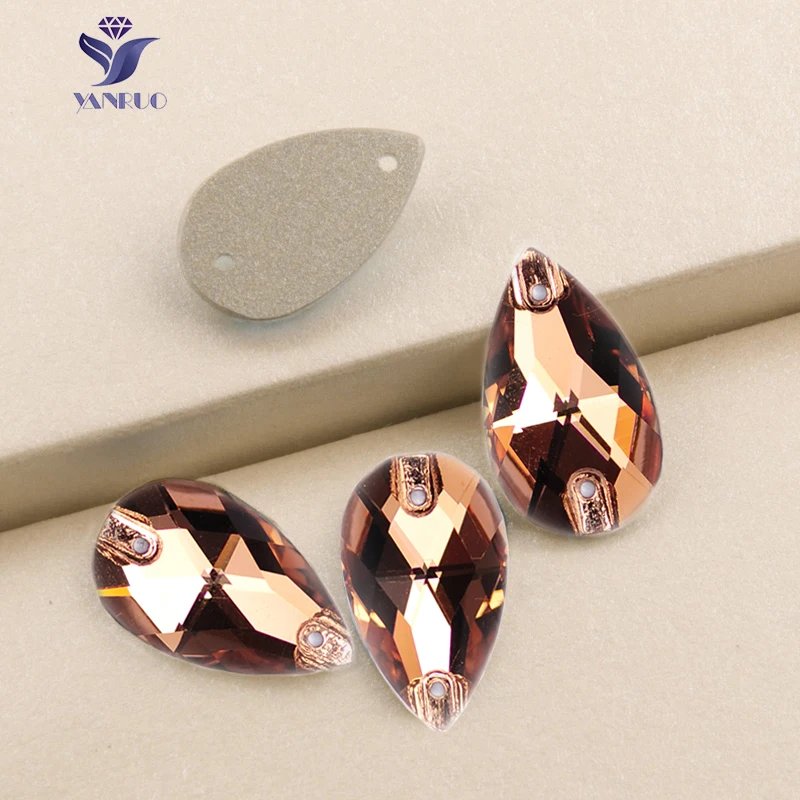 YANRUO 3230 свисающий светильник Копченый топаз пришитый кристалл трико рукоделие