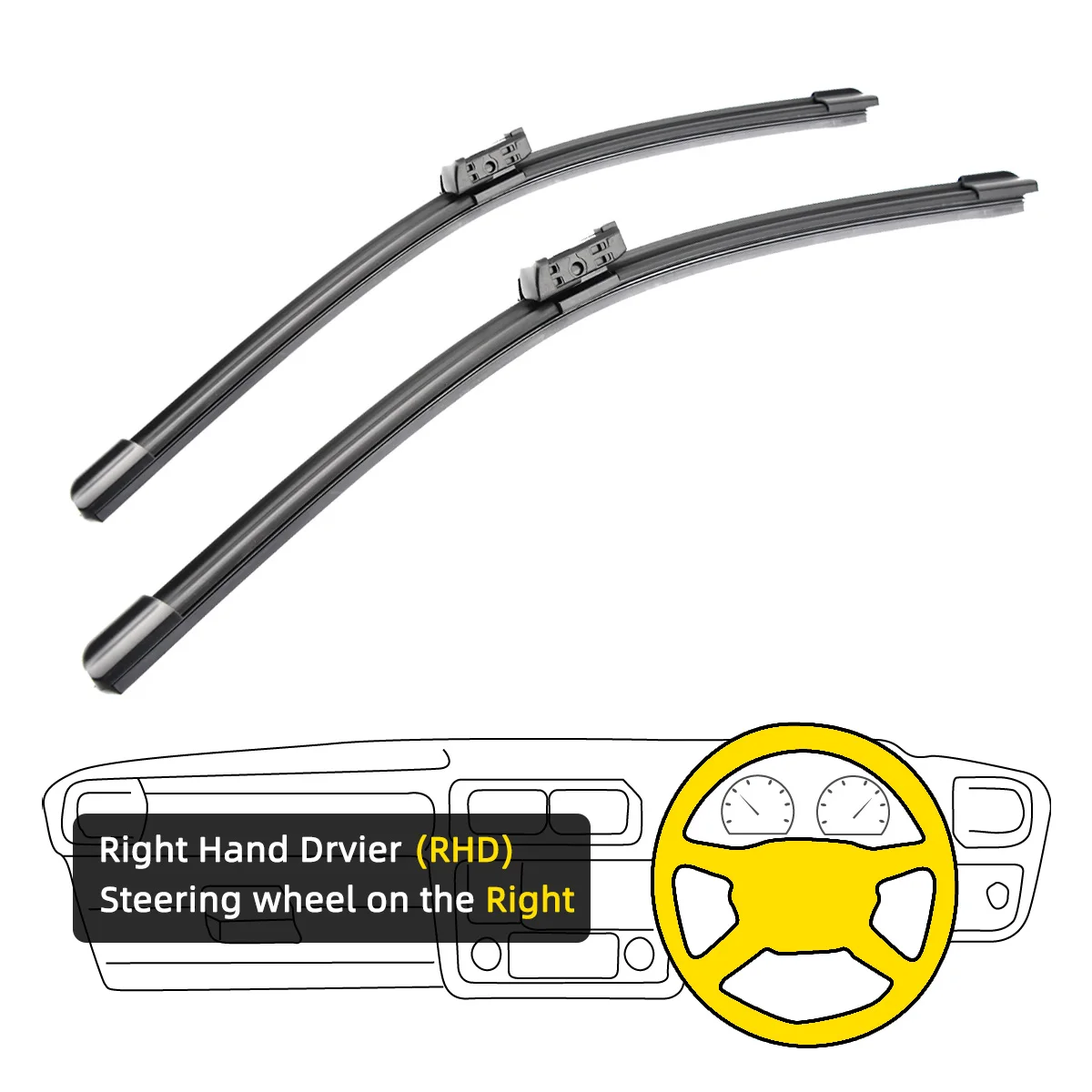 

Щетки стеклоочистителя передние для Tesla Model 3 Y S, резиновые аксессуары для стеклоочистителя, 26 + 19 дюймов 28 + 18 дюймов