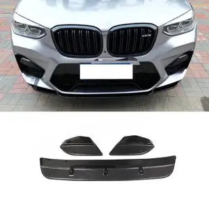 Carbon Fiber Car Front Bumper Lip Chin Spoiler Protector Covers For BMW X3M G01 X4M G02 Auto Style 2019-2021