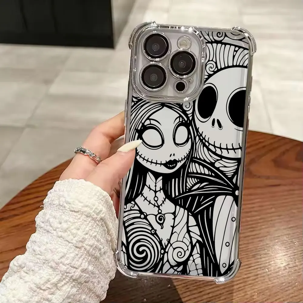Чехол с изображением Джека Скеллингтона и Салли на Хэллоуин для Samsung Galaxy A57 A37 A17 A07 A56 A16 A26 A06 A36 A55 A35 A25 15 5G A34 A52 A54 (art.: 3920d9608bb18) - 3920d9608bb18