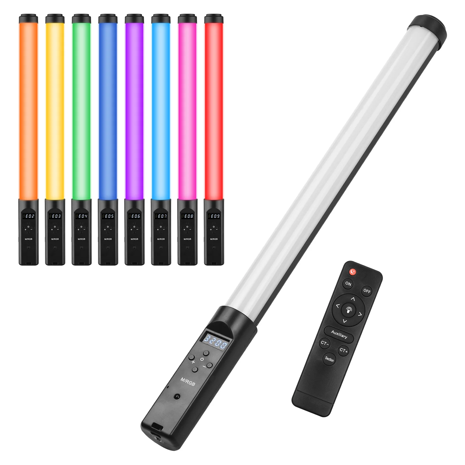 

Handheld RGB Tube Light LED Video Light Wand 3200K-5500K Dimmable Battery Remote Control for Vlog Live Streaming Photography