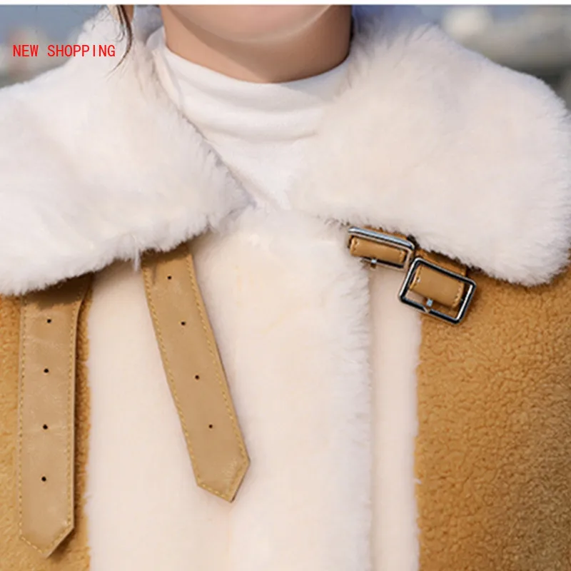 Fashion Long Teddy Coat Jacket Women 2023 Autumn Winter Warm Lambswool Jackets Blue Faux Fur Coat Fur Female Outerwear Vintage