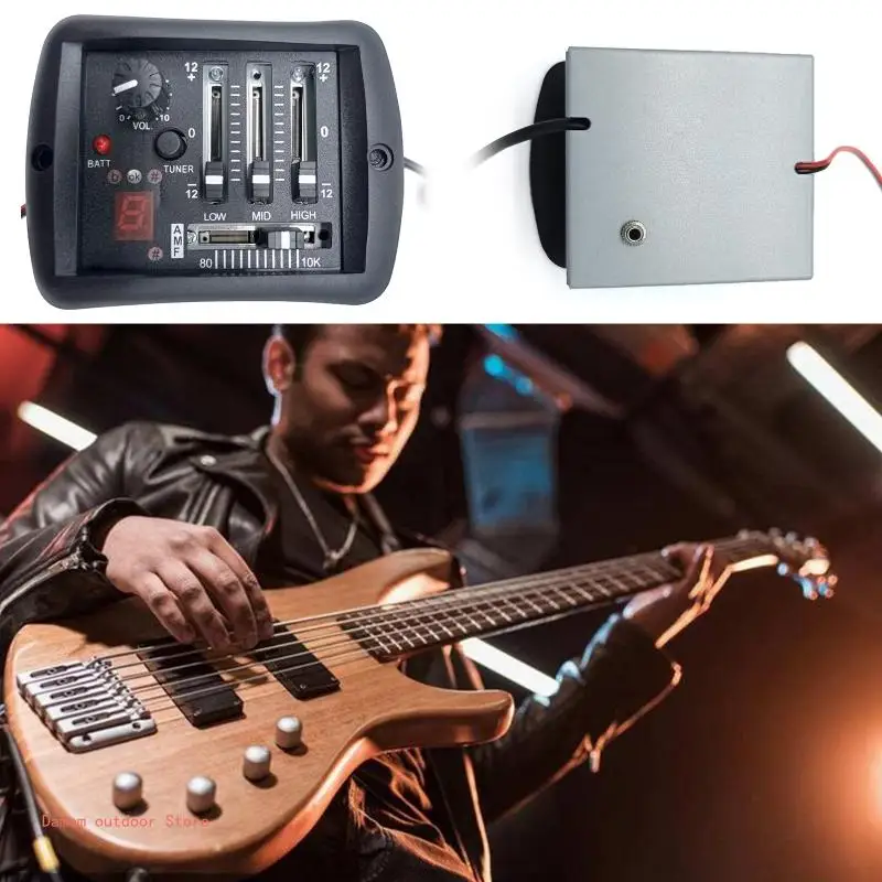

425E Acoustic Guitar Pickups Piezo Pickup 3 Band Preamp Equalizer Tuner Pick-up
