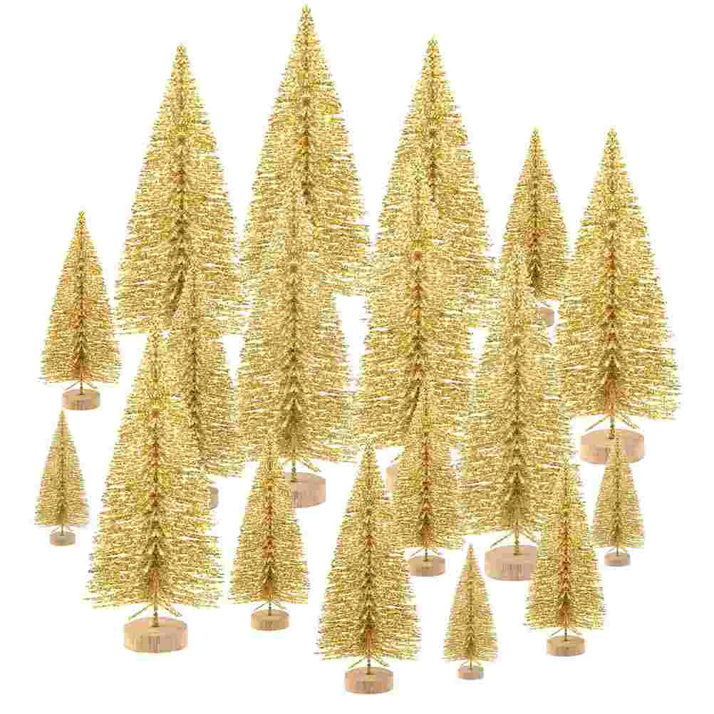 

48 Pcs Dining Room Table Decor Christmas Tree Ornaments Wooden Decoration Small Pine Creative