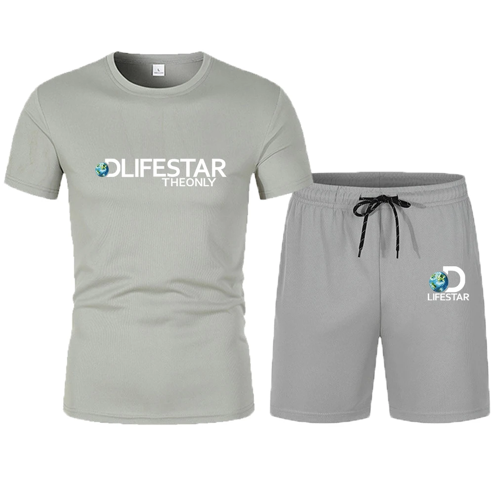 New Brand Summer Men Tracksuit Sets 2023 Business Casual Short Sleeve Print T-Shirt Outfit O Neck T-shirt Set Sports Men's Cloth