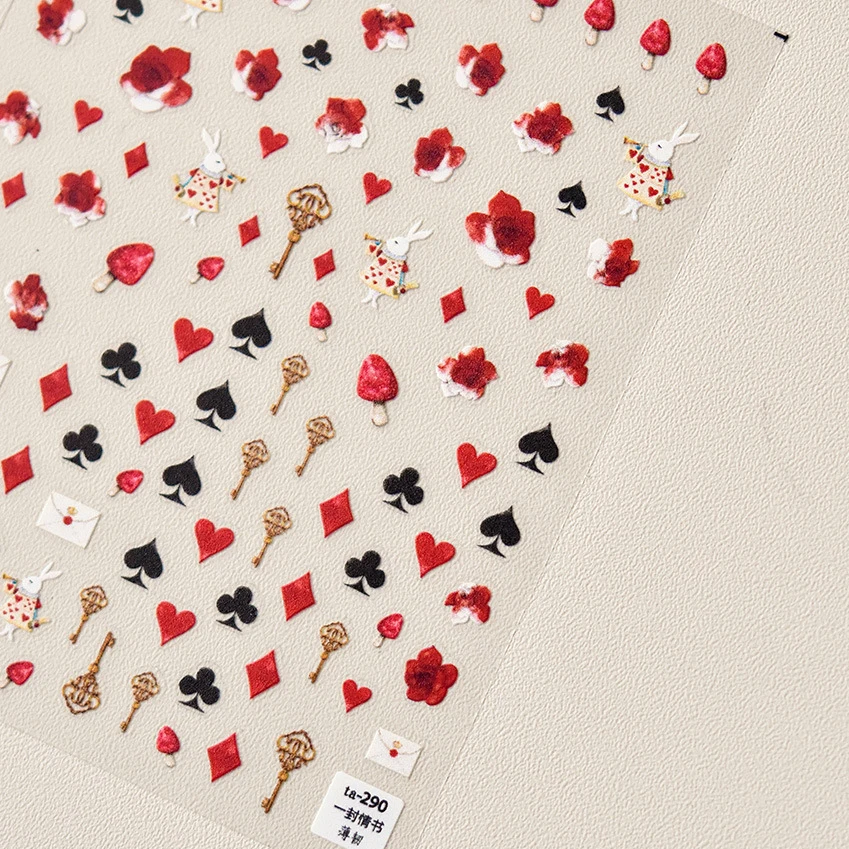 Самоклеящиеся 3D-Наклейки для дизайна ногтей наклейки маникюра акварель кролик