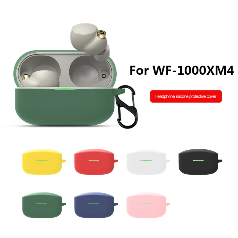 

For SONY Wf 1000XM4 Case Earphone Cases Silicone Protective Cover For Sony WF-1000XM4 Case Shockproof Shell With Hook