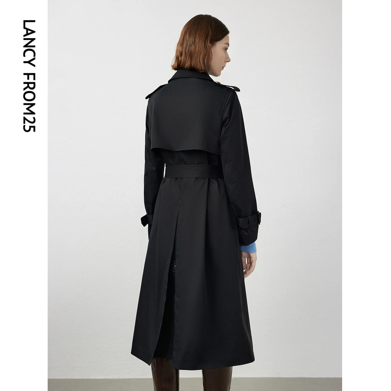 Longzi Retro French sle Mid-Length Outerwear Women 2024 Spring New Waist Hugging Shoulder Trench coat High-Grade Temperament