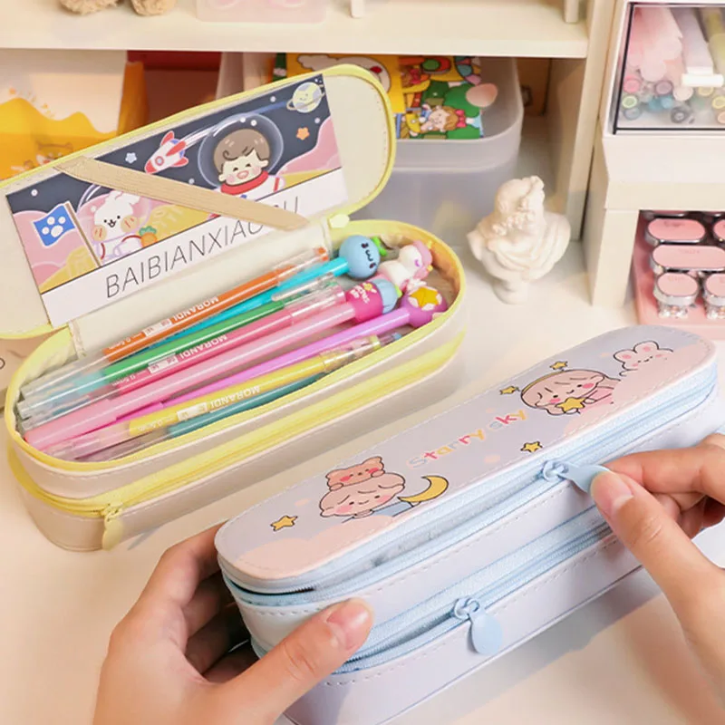 

Multipurpose Pencil Bag With Independent Zipper Large Capacity Stationery Multipurpose Large Capacity Pencil Cases & Bags