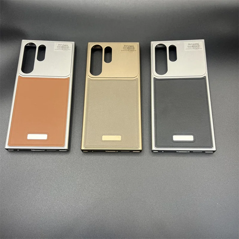 Фото Чехол для Samsung Galaxy S26 Ultra: кожаный с металлической рамкой, магнитный, из алюминиевого сплава, с ароматизированным покрытием, для Galaxy S26, S25, S24, S23 Ultra №2