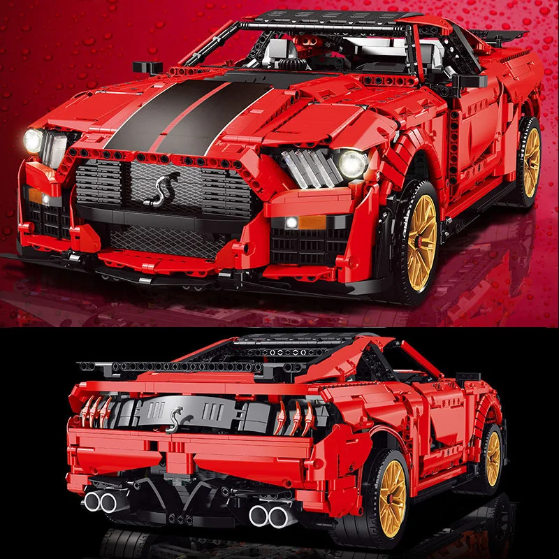 

Compatible with Lego High-Tech MOC Mustang GT500 SuperCar Building Blocks Model Racing Vehicle Bricks K135 Children Toys Gifts