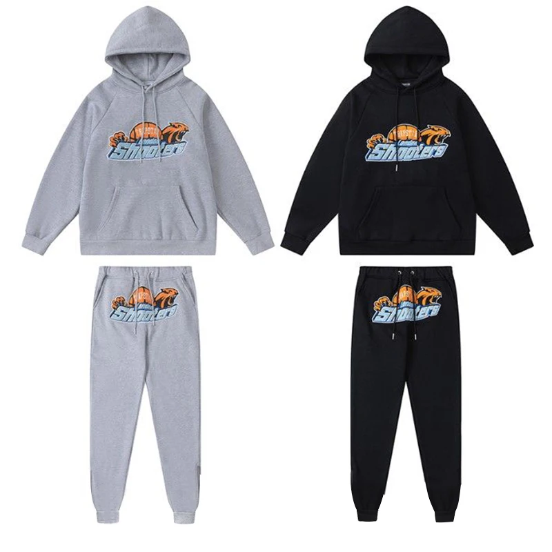 

EU Size Luxury Brand Trapstar Sportswear Tracksuit 2 Pieces Sets Men Hoody Sweatshirt+Drawstring Pant Man Sport Hoodie Suits