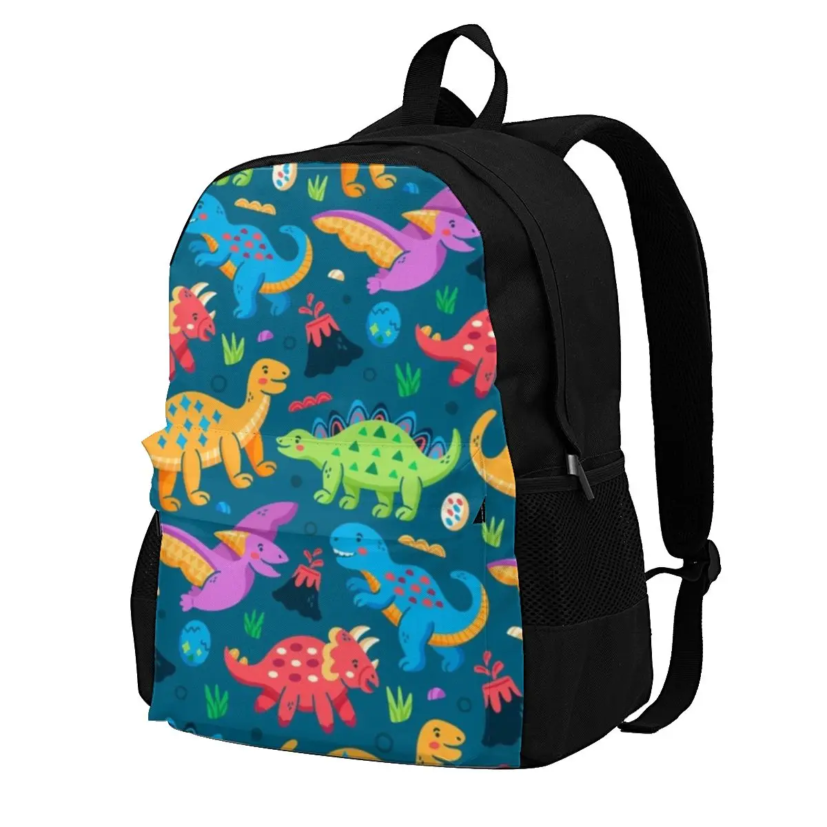 

Pattern Background Of Colorful Dinosaur Backpacks dinosaur Large Streetwear Polyester Backpack Primary School Runner Bags