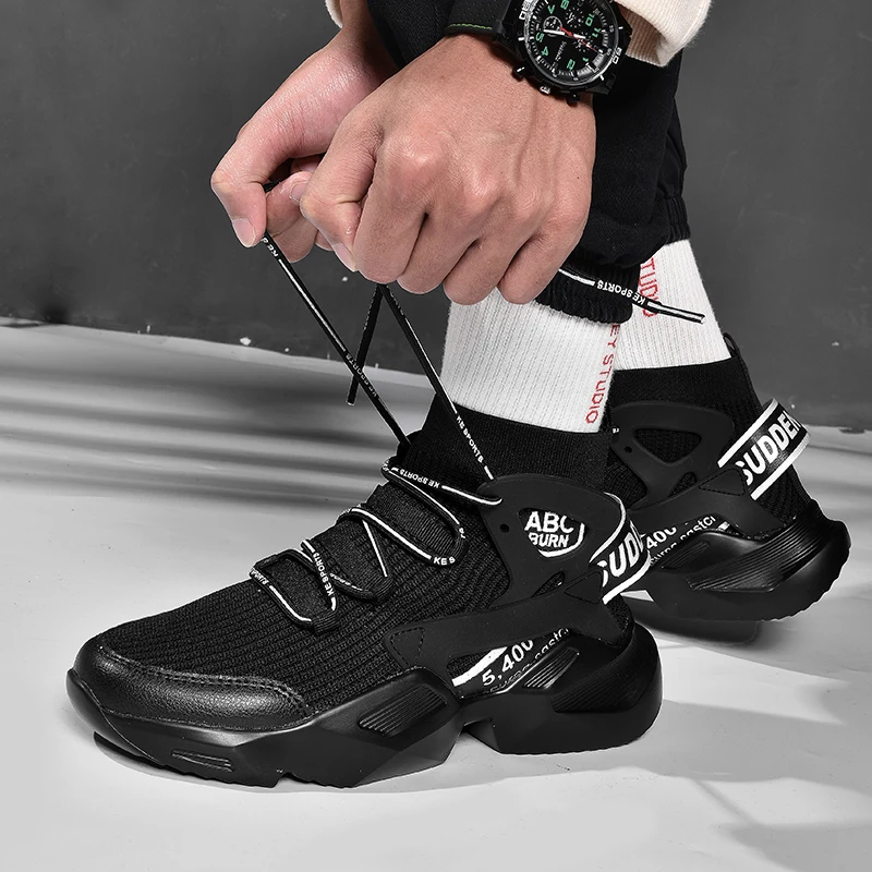 STRONGSHEN Men Running Shoes High-top Socks Chunky Sneakers Athletic Sports Shoes Breathable Jogging Trainers Chaussure Homme