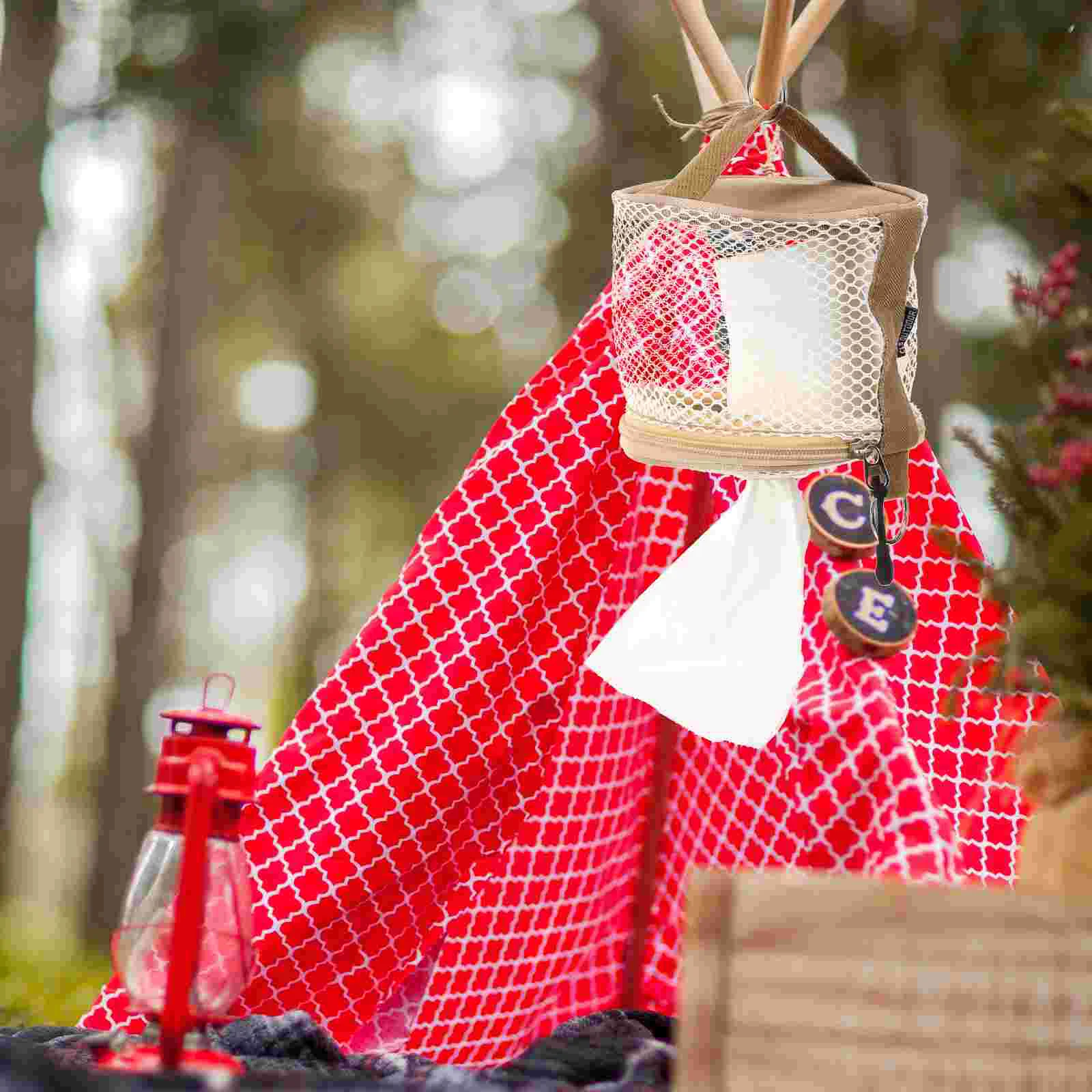 

Outdoor Tissue Holder Bag Hanging Toilet Paper Storage Holder Roll Paper Storage Bag