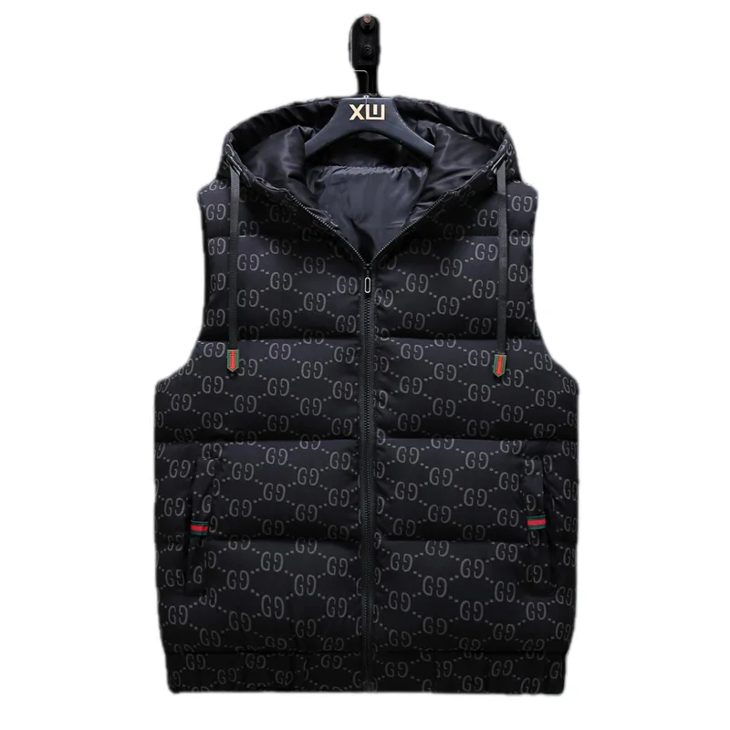 Fashion men's and women's new down jacket, men's jacket, fashionable print, reflective thermal jacket, vest, versatile top