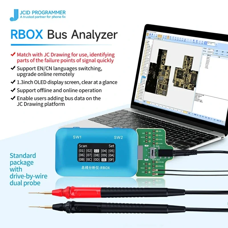 JC JCID V1SE/V1S PRO Адаптер обнаружения шины Двойная функция платы RFFE + IIC Быстро