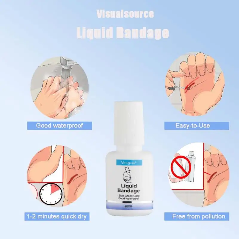 

Водостойкая жидкая повязка для ран, 10 мл, пластырь для гемостаза, жидкая повязка для ухода за кожей