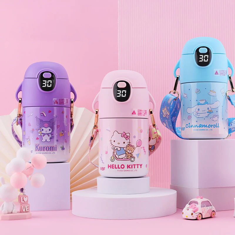 

480 мл Sanrios Kawaii Hello Kitty Cinnamoroll чашка для воды My Melody Kuromi Детские Мультяшные соломинки Герметичный Термос чашки детские подарки