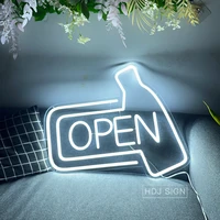 open bar personalised neon sign wall shop decor for home bar wineglass shape bar pub nightclub sign led neon night lights